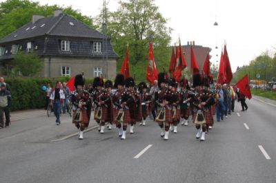 Lige før det skotske sækkepibeorkester
