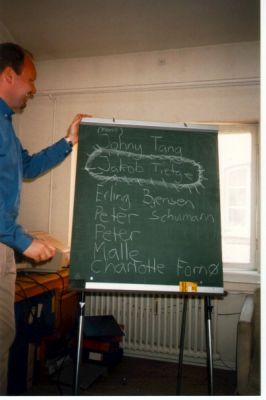 Dirigent Jakob Tietge med den meget upartiske opstillingsliste
