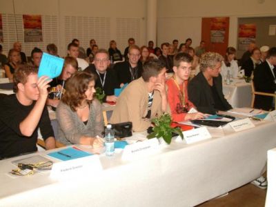 Salen forfra, med region 1 i forgrunden
