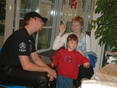 Gunhild og Julie kom forbi og hilste på
